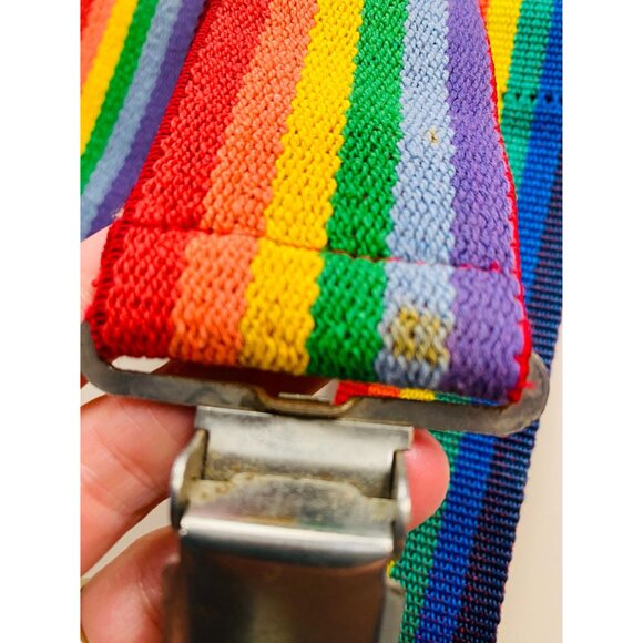Vintage Hyde Adult Rainbow Suspenders, 70s / 80s Rainbow Stripe Suspenders - Picture 4 of 8